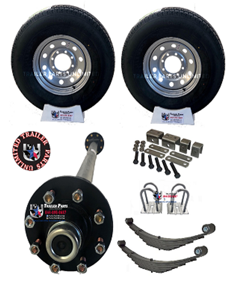 7k trailer axle tire wheel package. single axle trailer kit