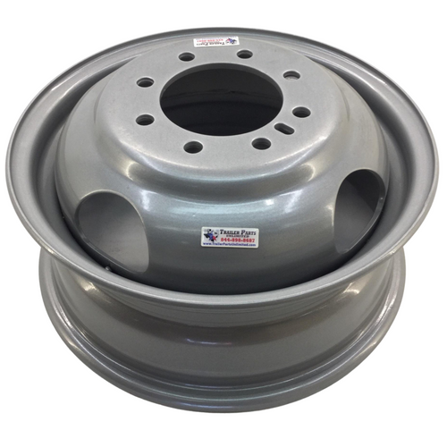 16" Silver Dual Wheel 8x6.5" - 4.75" Hub Piloted - 16" x 6" Rim