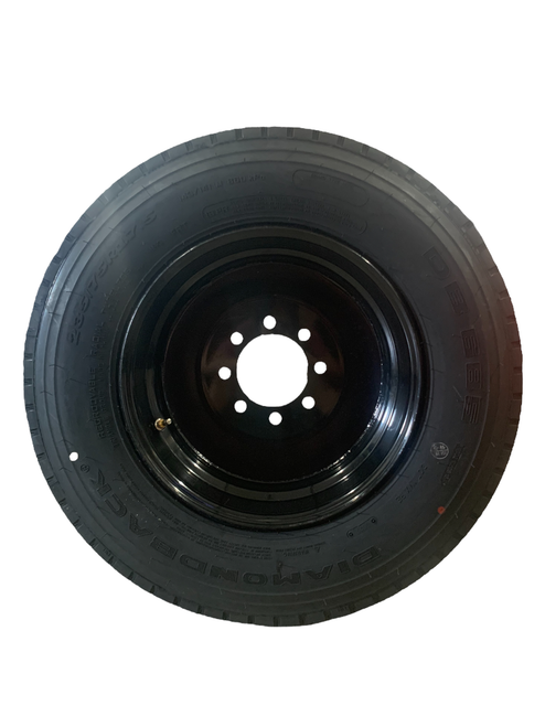 235/75R17.5 18-Ply Diamond Back TR685 All Steel Tire on Solid Black Wheel 8x6.5" (ADB235J/8H19BV)