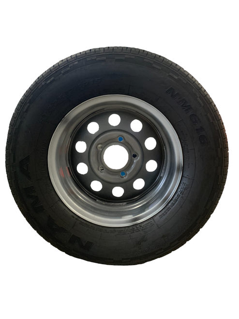 ST225/75R15 10-Ply Nama Radial Tire On Silver Mod Wheel 5x5" (ASR1001) 