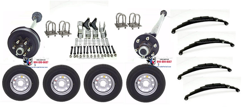 5.2k Rockwell Medium Duty Tandem Axle 16" 10Ply Tire Wheel Trailer Kit