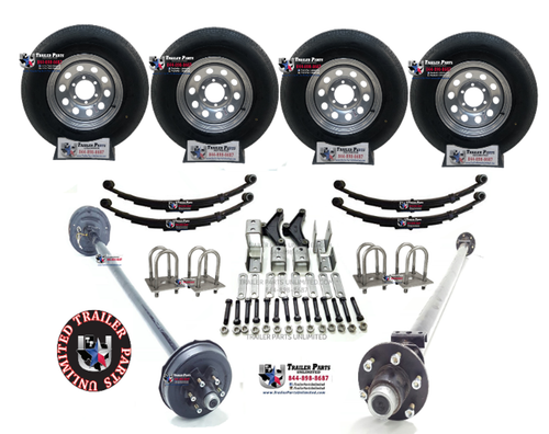 5.2k Rockwell Medium Duty Tandem Axle 16" 10Ply Tire Wheel Trailer Kit