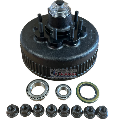 8k hub and drum 5/8 studs oil bath - complete- swivel flange nuts