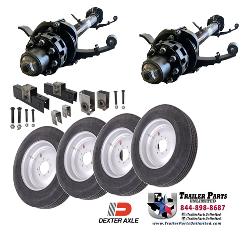 12k Tandem Hydraulic Disc Trailer Axle Super Single Tire Wheel Trailer Kit