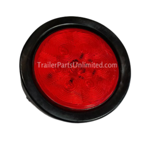 4'' Round Red 8 LED Stop/Turn/Tail Light w/ 3 Prong Plug & Rubber Grommet