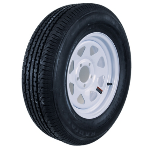 ST175/80R13 6-Ply Radial Tire on White Spoke Wheel 5x4.5"