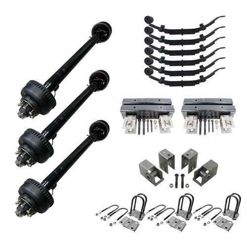 10,000 lb triple axle kit, 30K capacity trailer axles kit 10,000 lb triple axle kit, 30K capacity trailer axles kit