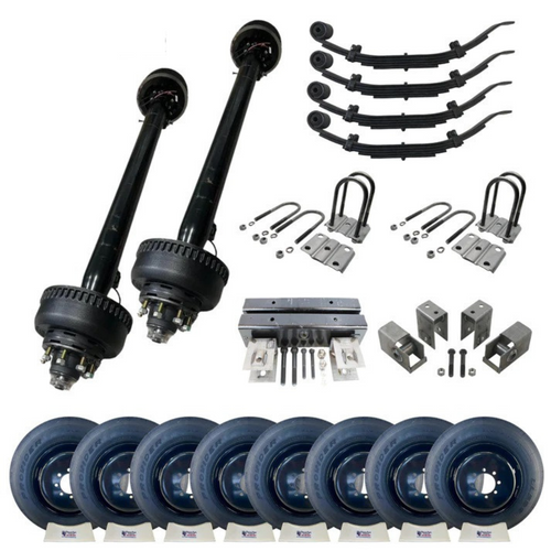 Showcasing the 10k Carter Tandem Trailer Axle Kit with a robust 20K capacity and 17.5” dual wheels, perfect for upgrading to a Dexter axle alternative. Ready-to-install 10k Carter Tandem Trailer Axle Kit highlighting its 20K capacity and compatibility as a Dexter alternative, perfect for diverse trailer needs Showcasing the 10k Carter Tandem Trailer Axle Kit with a robust 20K capacity and 17.5” dual wheels, perfect for upgrading to a Dexter axle alternative. Ready-to-install 10k Carter Tandem Trailer Axle Kit highlighting its 20K capacity and compatibility as a Dexter alternative, perfect for diverse trailer needs