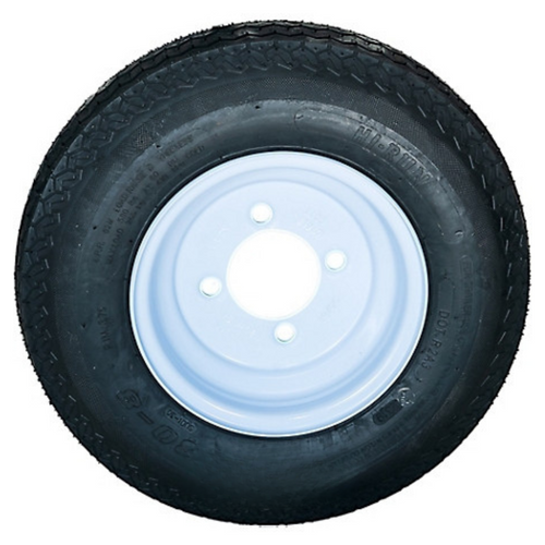 Hi-Run Trailer Tire, 4.80-8, 4-Hole White Spoke Wheel, Load Range B 4PR, ASB1050 Hi-Run Trailer Tire, 4.80-8, 4-Hole White Spoke Wheel, Load Range B 4PR, ASB1050