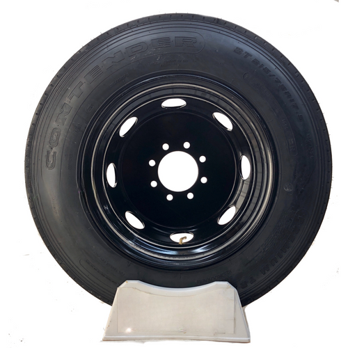235/75R17.5 18-Ply LRJ All Steel Tire on Black Dual Wheel 8x6.5