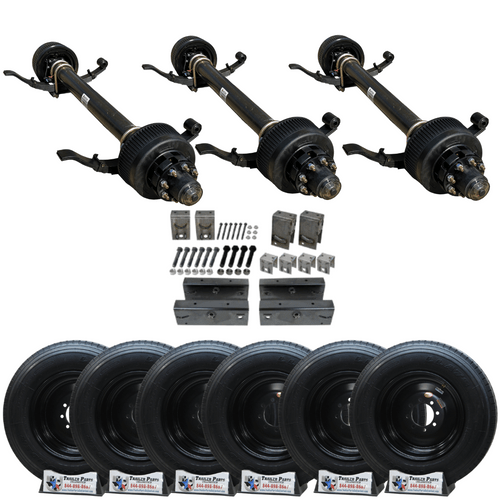 Carter 12k Triple Axle Trailer kit - 36K Capacity - Black 17.5” Super Singles
