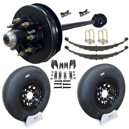 7k single trailer axle tire wheel kit
