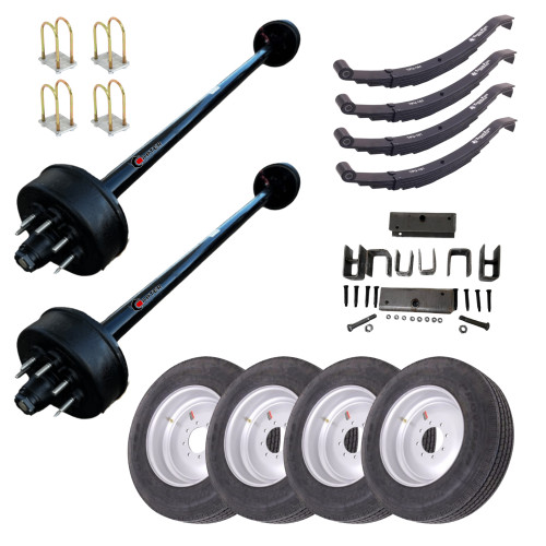 8k tandem trailer kit with heavy duty 17.5" tire wheel combos 