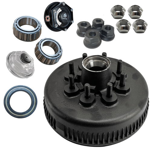 8-393-5 - dexter hub and drum for new style 8k axles 12-1/4" x 2-1/2" brakes 