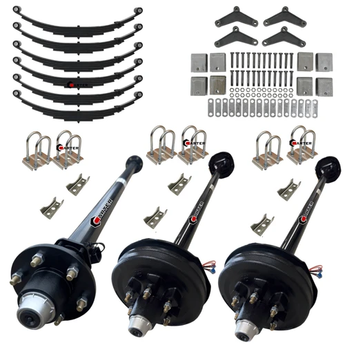 lippert trailer axle kit | triple trailer axle kit 6 lug. 2 brakes and one idler axles carter. complete diy trailer kit