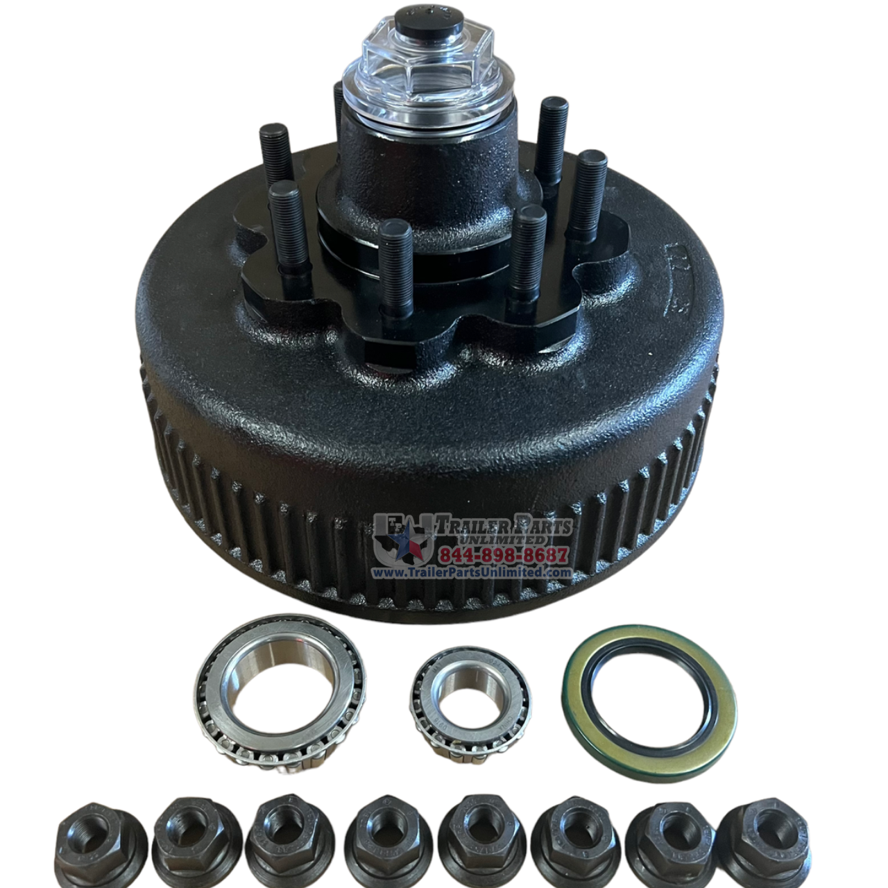 8,000 lbs Trailer hub and drum 5/8 studs oil bath - complete