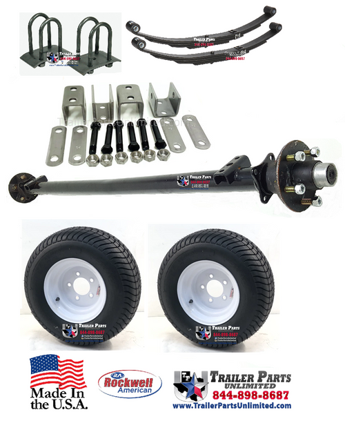 3.5k Idler Trailer Axle Kit w/ 20.5x810 Tires and Wheels Trailer