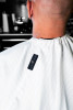 BARBER STRONG - The Barber Cape - White w/Black Pinstripe