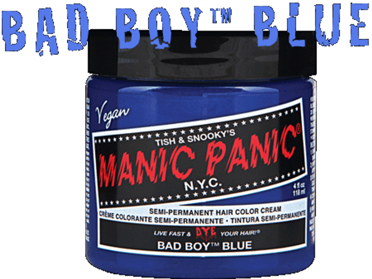 3. Manic Panic Semi-Permanent Hair Color Cream, Bad Boy Blue - wide 1