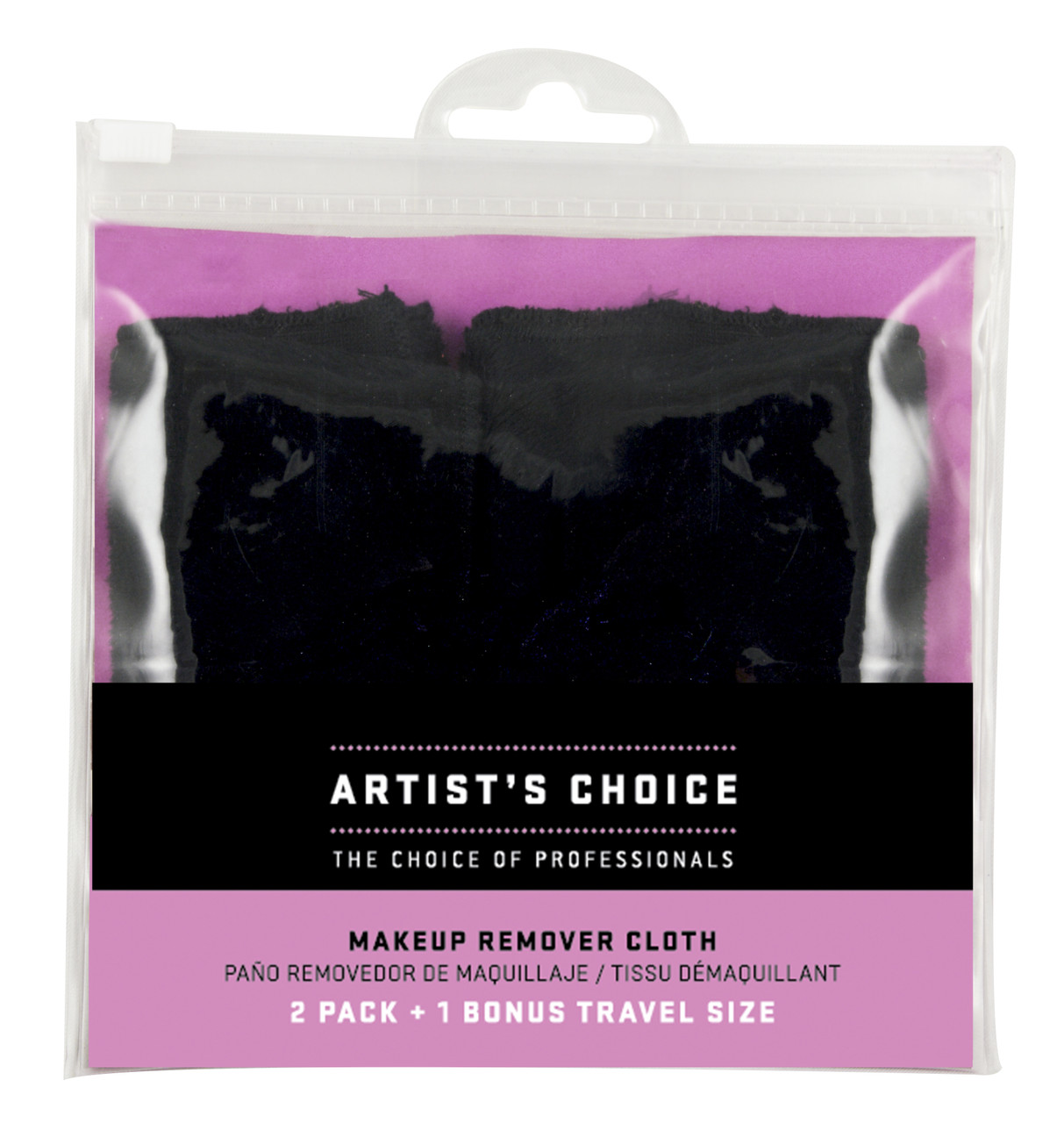 ARTIST'S CHOICE Makeup Remover Cloth 2 Pack + 1 Travel Size Salon