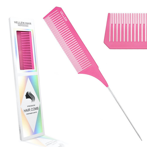 VELLEN HAIR - Premium Tail Comb - Pink - Size 1