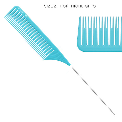 VELLEN HAIR - Premium Tail Comb 5 Set - Green/Blue/Mint VELLEN HAIR - Premium Tail Comb 5 Set - Green/Blue/Mint