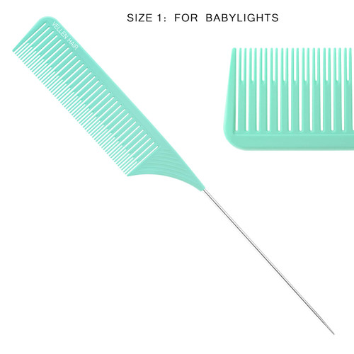 VELLEN HAIR - Premium Tail Comb 5 Set - Green/Blue/Mint VELLEN HAIR - Premium Tail Comb 5 Set - Green/Blue/Mint