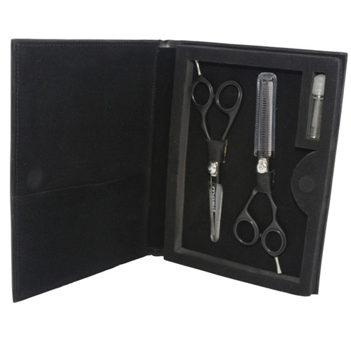 IN MOOD - Professional Duo 5.5" Black Hairdressing Cutting & Thinning Scissor Set