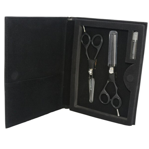 IN MOOD - Professional Duo 6" Black Hairdressing Cutting & Thinning Scissor Set