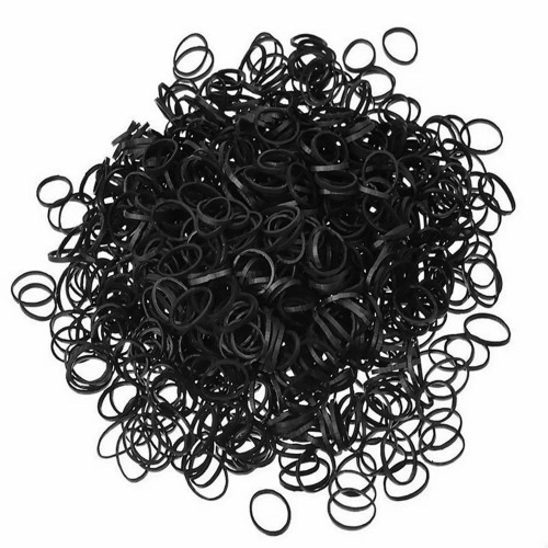 PINK PEWTER - No Snag Hair Ties - Elastics - 200pk 2cm Diameter - Black