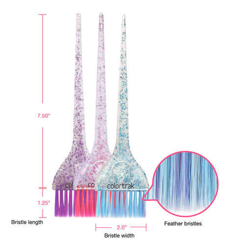 COLORTRAK - Colours by Colortrak - Multicolour Glitter 3 Pack Brushes