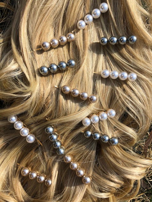 PINK PEWTER - Catherine the Great - Linear Pearls Bobby Pin Set (3pc)