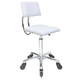JOIKEN - Stools - Dove White Beauty Stool with Chrome Base - Click N Clean Castor Wheels