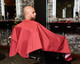 BARBER STRONG - The Barber Cape - Red w/White Pinstripe