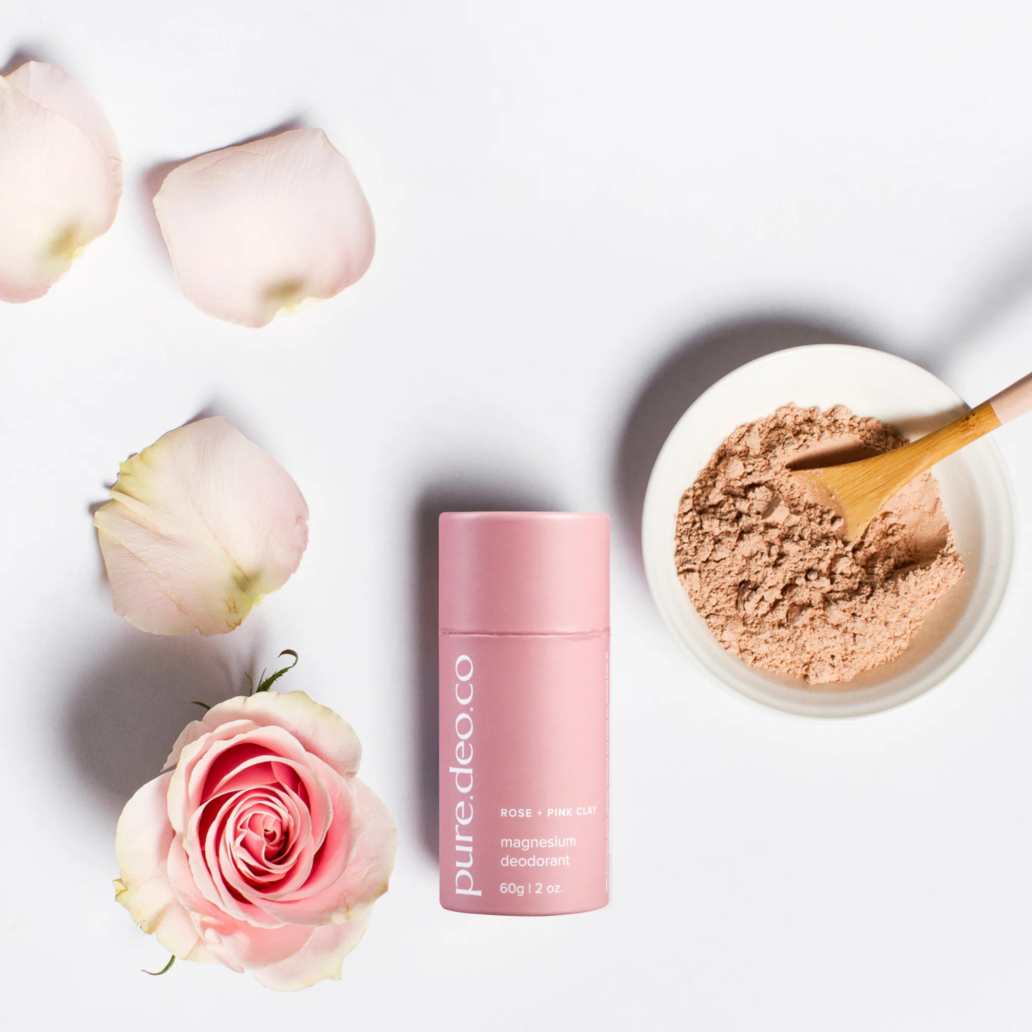 PURE DEO CO. Natural Deodorant Rose with Pink Clay Original