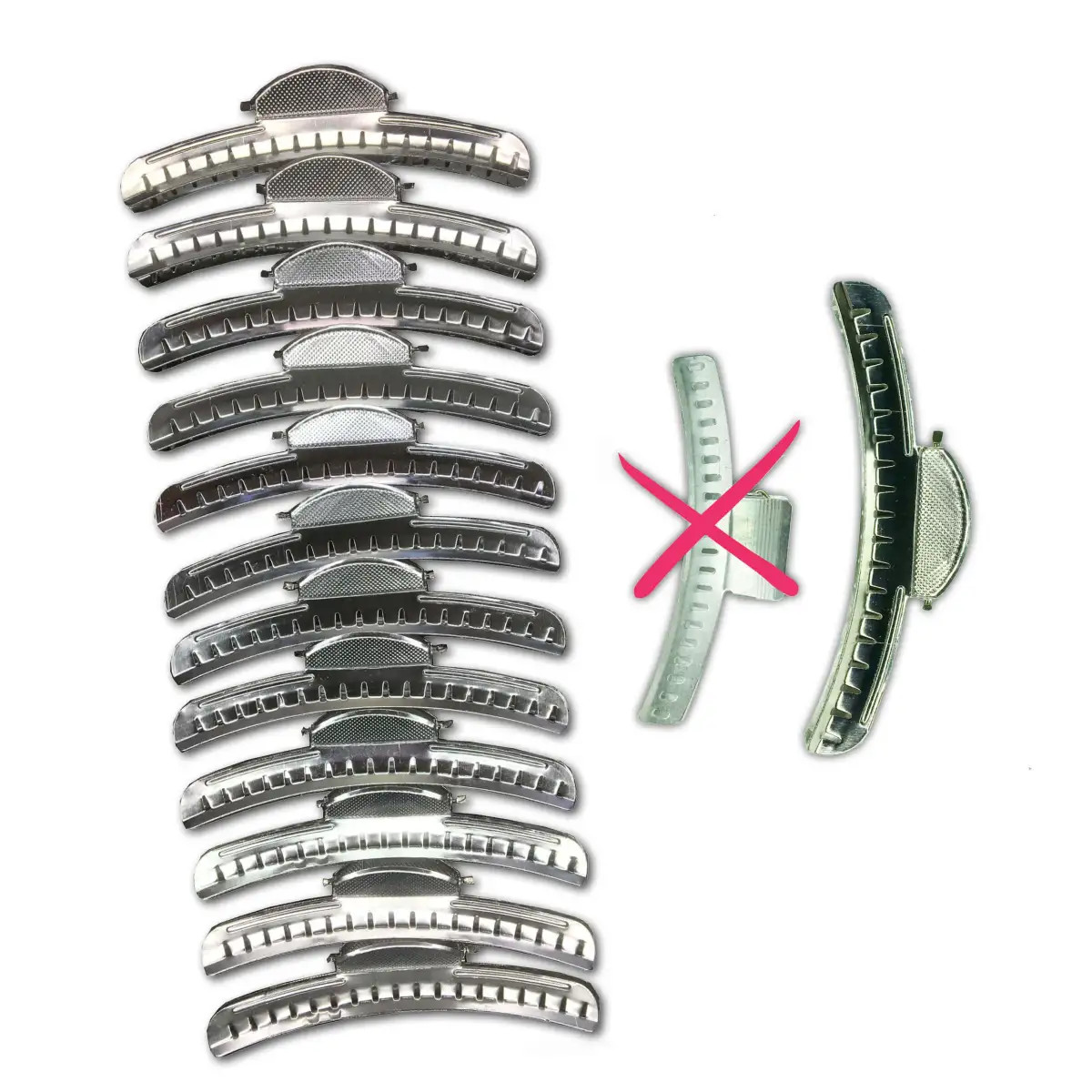 Lorna Evans Hair Wave Clips Silver 12 Pack Salon Cosmetics