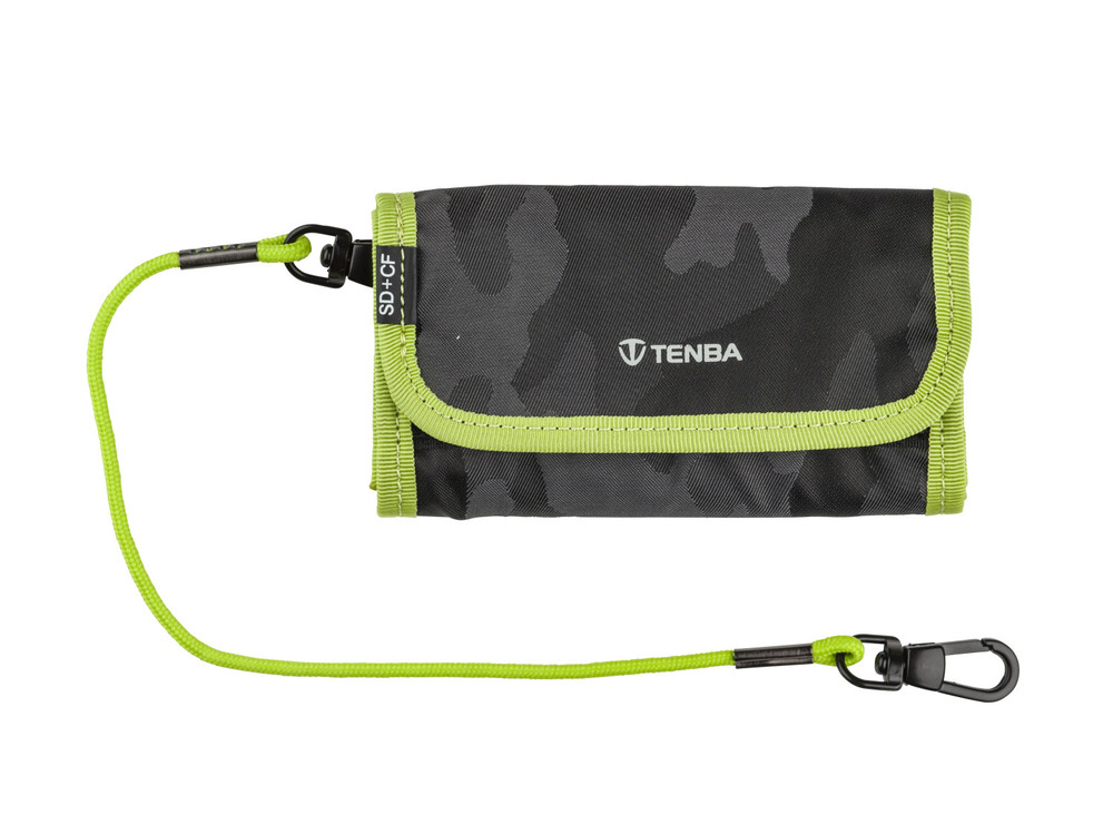 Tenba Tools Reload SD6+CF6 Card Wallet - Black Camouflage/Lime