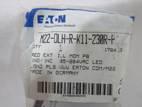 Eaton M22-DLH-R-K11-230R-P Illuminated Pushbutton Eaton M22-DLH-R-K11-230R-P Illuminated Pushbutton