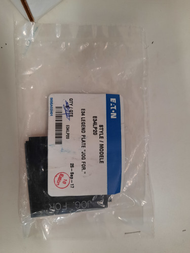 Eaton E34LP20 Pushbuttons Legend Plate Black Eaton E34LP20 Pushbuttons Legend Plate Black