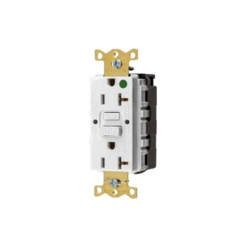 Hubbell Wiring Device-Kellems GFRST83SNAPW Self-Test GFCI Receptacle