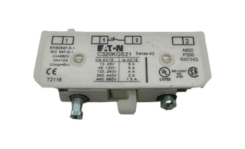 Eaton C320KGS21 Auxiliary Contact