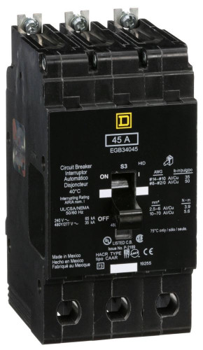 Square D EGB34045 Miniature Circuit Breakers (MCBs)