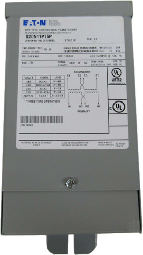 Eaton S20N11P76P Dry Type Transformers
