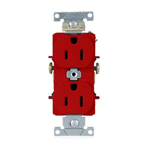 Leviton Manufacturing 5242-R Straight Blade Duplex Receptacle (Repackaged)