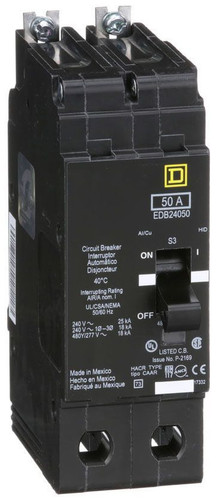 Square D EDB24050 Miniature Circuit Breakers (MCBs)