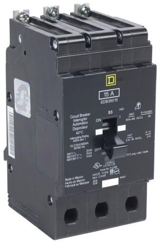 Square D EGB36015 Miniature Circuit Breakers (MCBs)