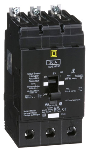 Square D EDB34030 Miniature Circuit Breakers (MCBs)