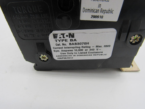 Eaton BAB3070H Miniature Circuit Breakers (MCBs)