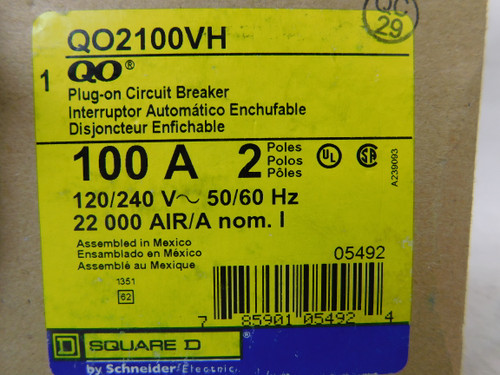 Square D QO2100VH Miniature Circuit Breakers (MCBs)