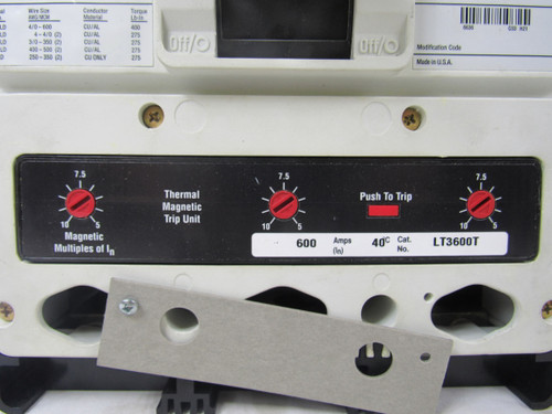 Eaton HLD3600 Interchangeable Trip Circuit Breaker (Damaged, For Parts or Repair)